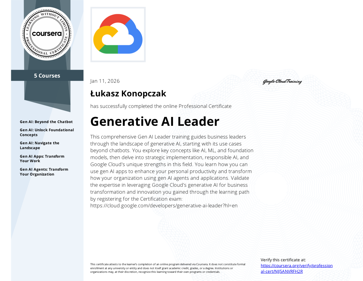 Google Cloud – Generative AI Leader